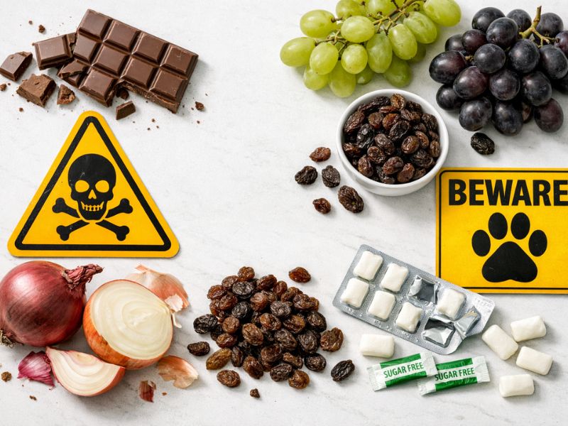 Common toxic foods dangerous for French Bulldogs including chocolate and grapes