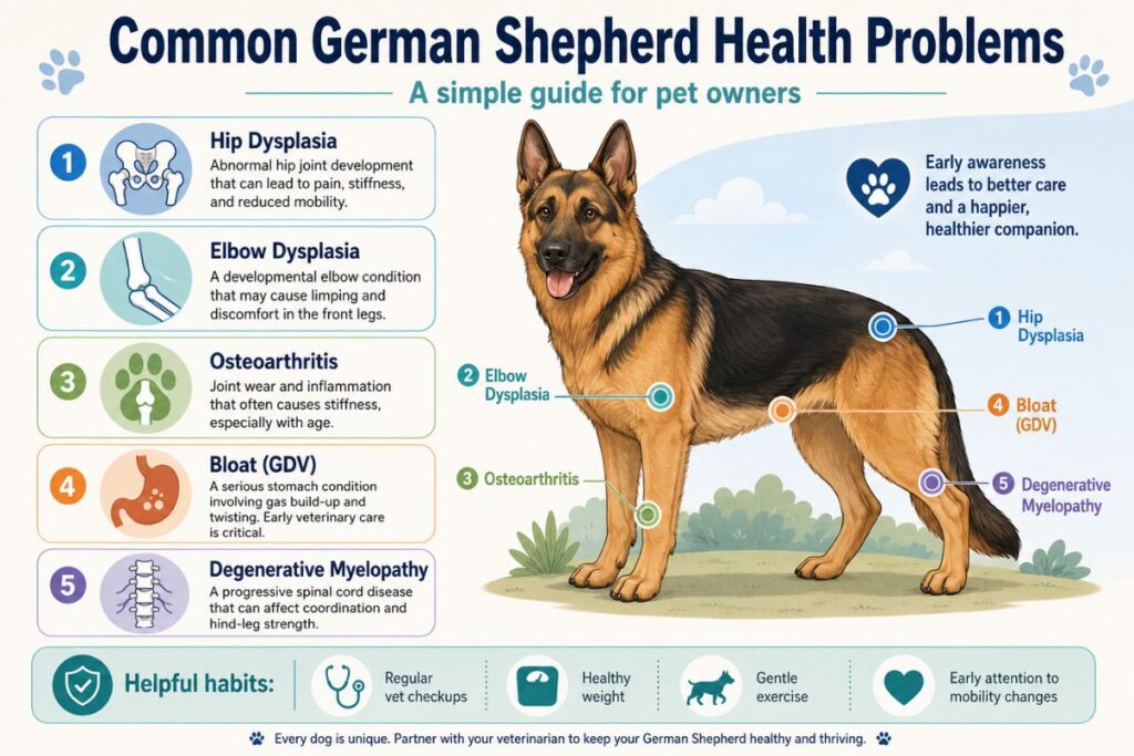 Common German Shepherd health problems that can affect lifespan