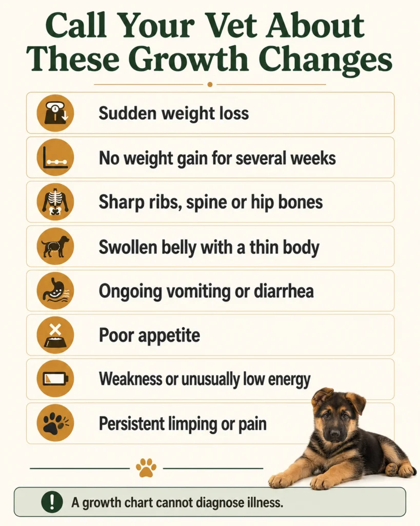 Warning signs during German Shepherd puppy growth that need veterinary attention