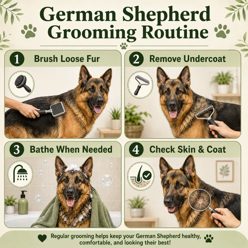Can You Shave a German Shepherd? What Owners Should Know Before Using Clippers Step-by-step German Shepherd grooming routine for double coat care