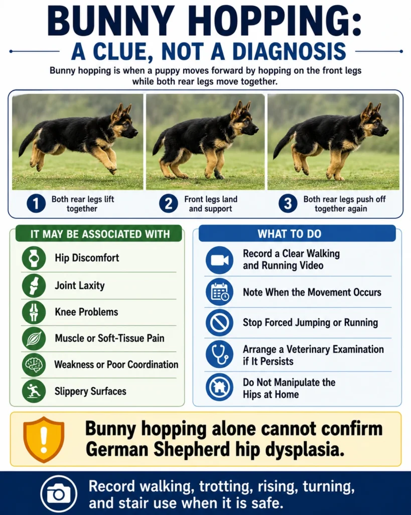 German Shepherd Hip Dysplasia: Signs, Diagnosis, and Treatment German Shepherd puppy bunny hopping with possible causes and veterinary next steps.