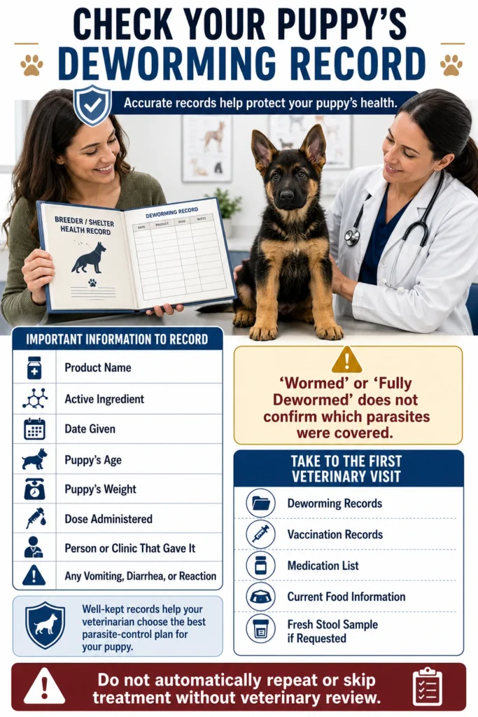 German Shepherd Puppy Deworming Schedule: A Vet-Guided Timeline Deworming record details to verify when bringing home a German Shepherd puppy.