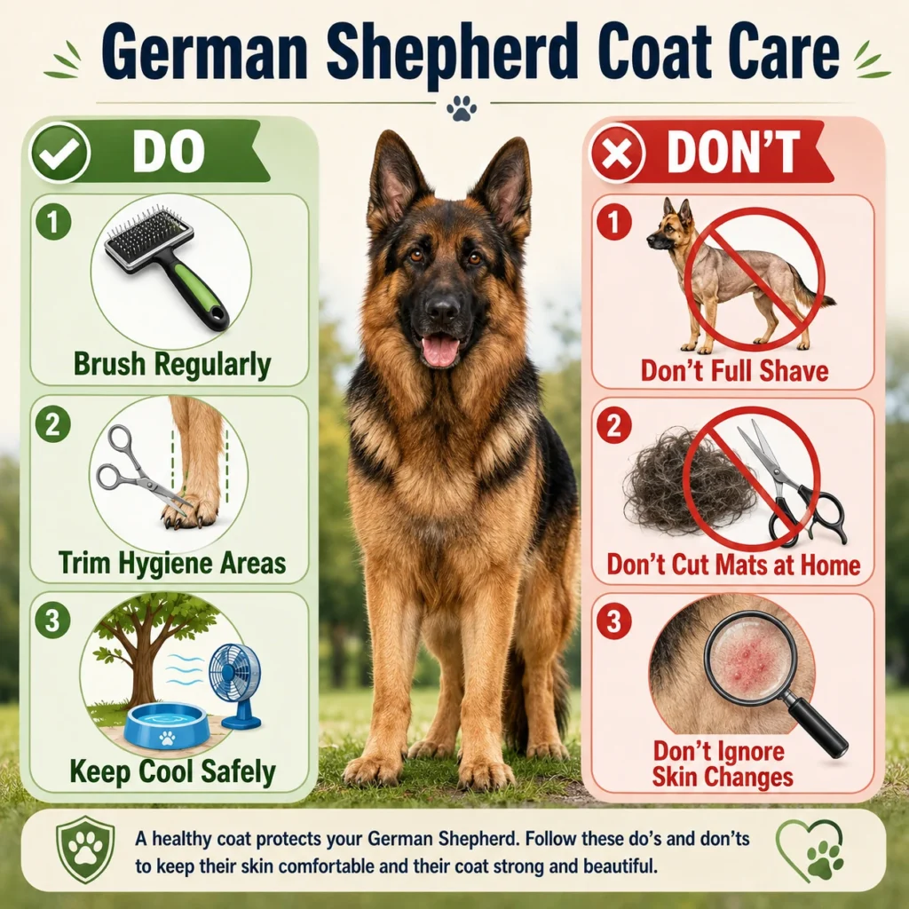 Can You Shave a German Shepherd? What Owners Should Know Before Using Clippers German Shepherd shaving do and don’t grooming summary