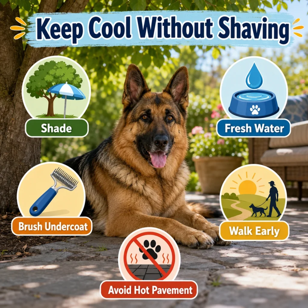 Can You Shave a German Shepherd? What Owners Should Know Before Using Clippers German Shepherd summer cooling tips without shaving
