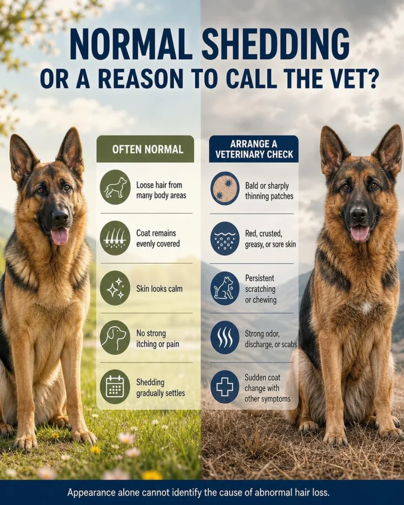 How Much Does a German Shepherd Shed? A Complete Owner’s Guide Normal German Shepherd shedding compared with warning signs of abnormal hair loss
